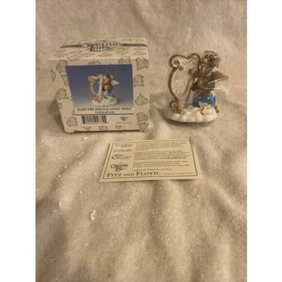 Charming Tails Harp The Herald Angel Sings Mouse Figurine Wings Halo 87/131 - Picture 2 of 9